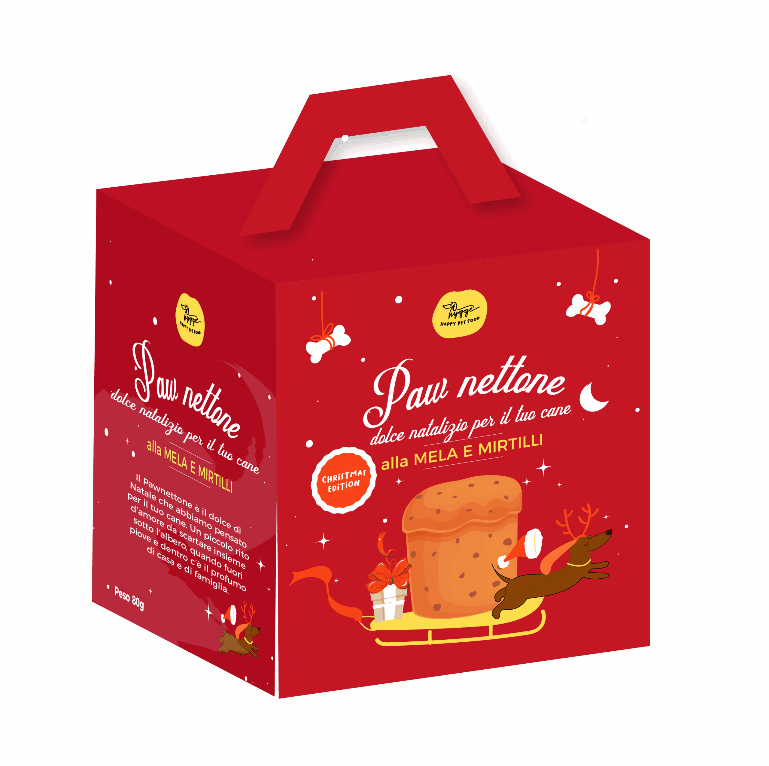 Панеттоне зі смаком яблучка та чорниці Christmas Pawnettone Hygge 80 г