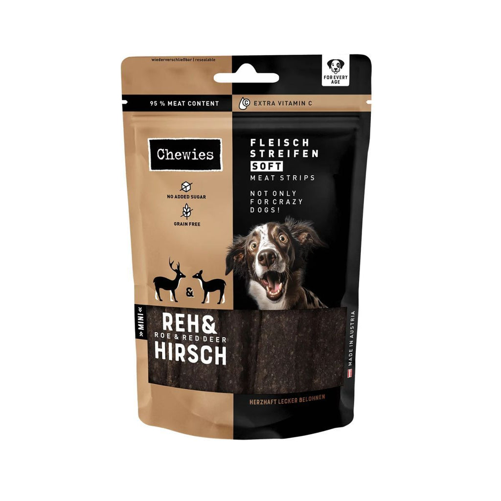 Натуральні смаколики 100% козуля та оленина Meat Stripes Chewies 150 г