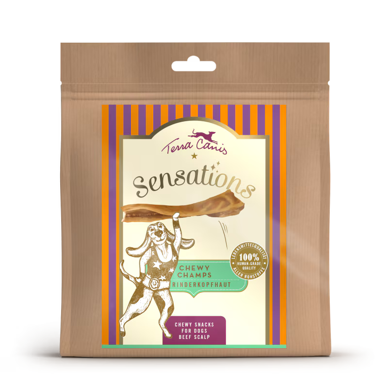 Сушена шкірка яловичої голови SENSATIONS Chewy Champs Beef scalp Terracanis 200 г