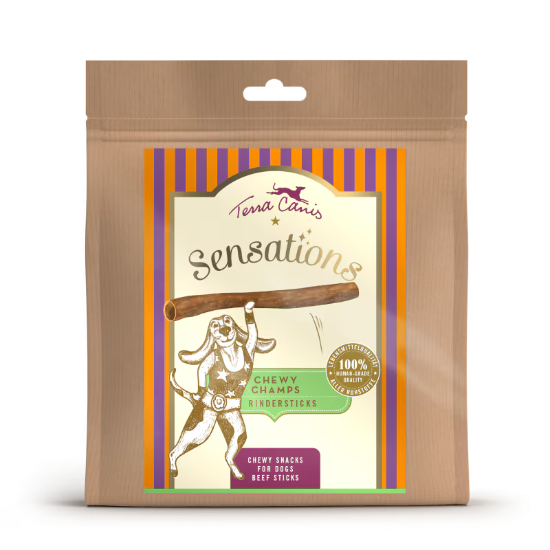 М'ясні палички яловичий стравохід SENSATIONS Chewy Champs Beef sticks Terracanis 100 г