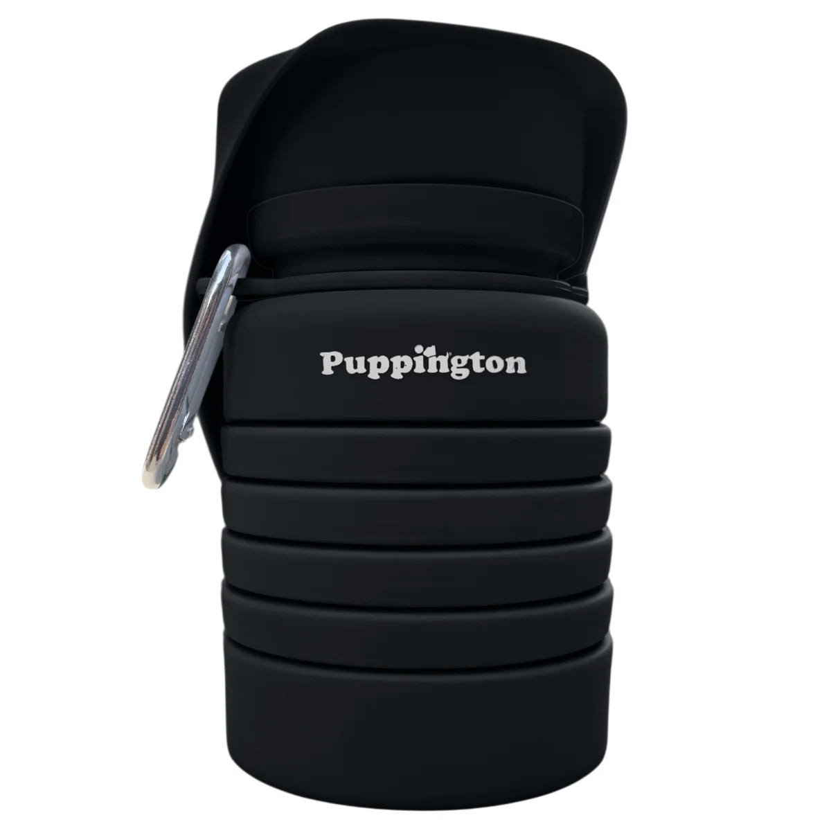 Портативна складна пляшка для води Collapsible Dog Water Bottle Onyx Black Puppington 550 мл