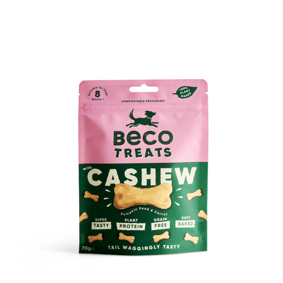 Печиво кеш'ю з гарбузовим насінням і морквою (рослинний білок) Beco Pets 70 г