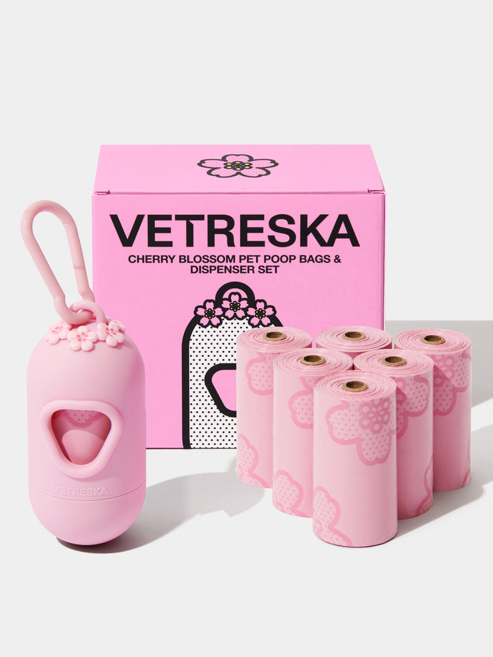 Набір диспенсер + біорозкладні пакети квітуча вишня Cherry Blossom Vetreska