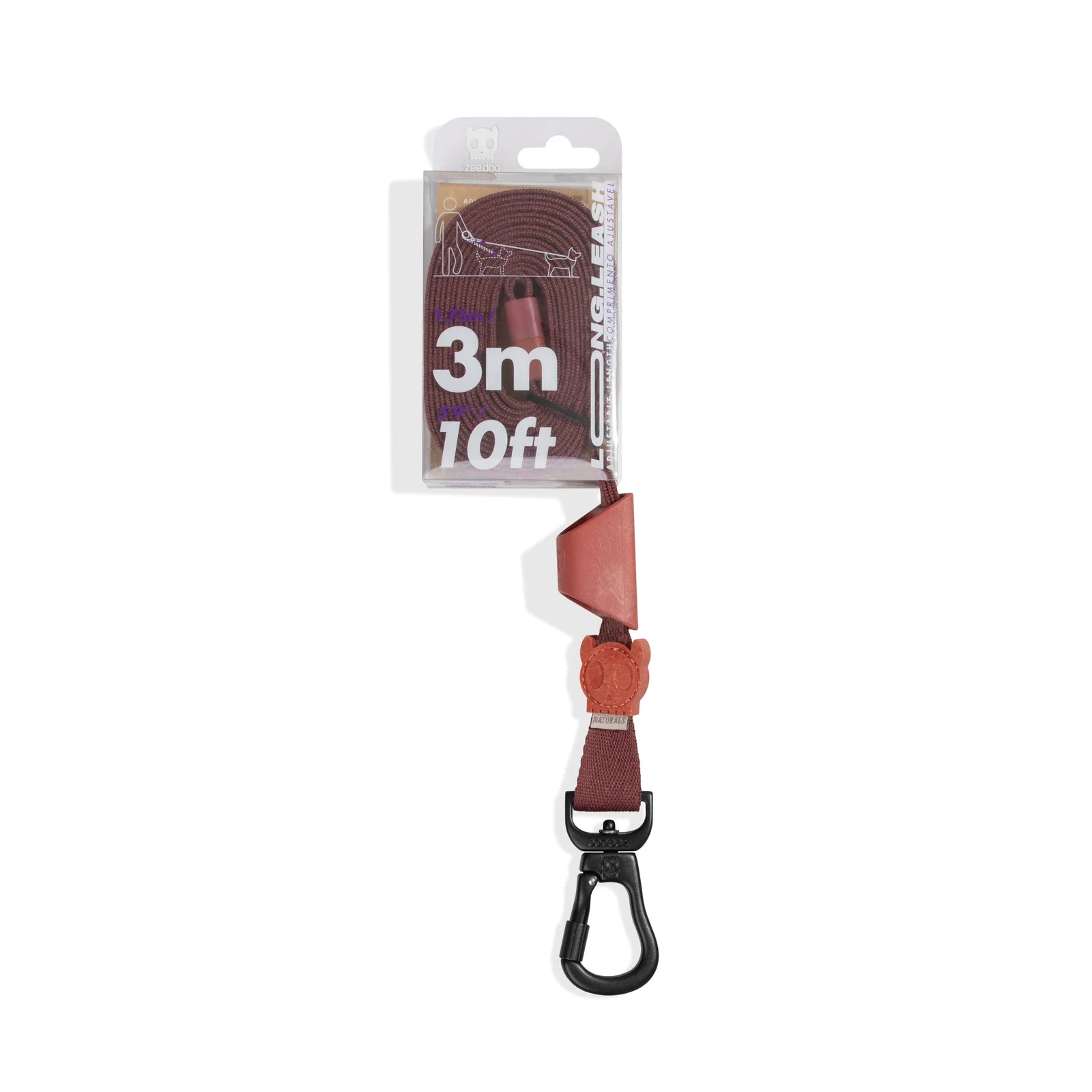 Повідець для собак Long Leash Cocoa Naturals 2.0 Zee.Dog 1.75-3 м