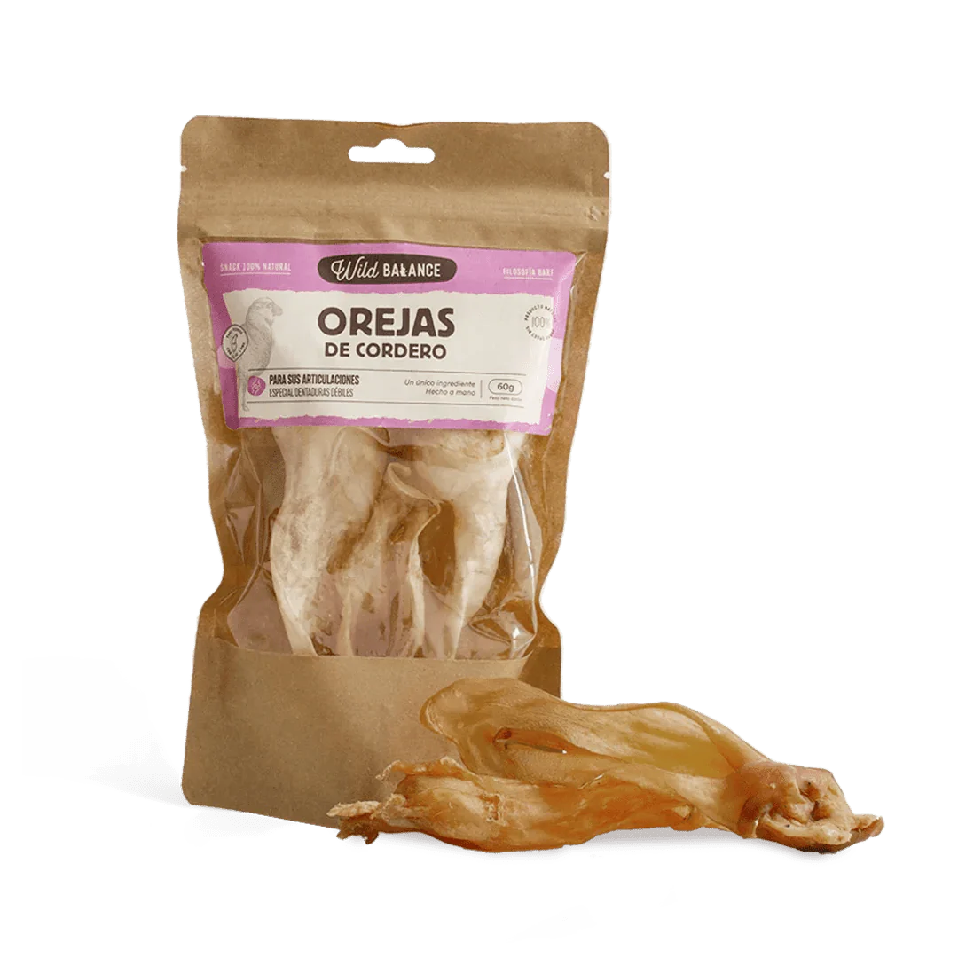 Ласощі для собак вушка ягня натарульні сушені Natural Snack WildBalance 60 г