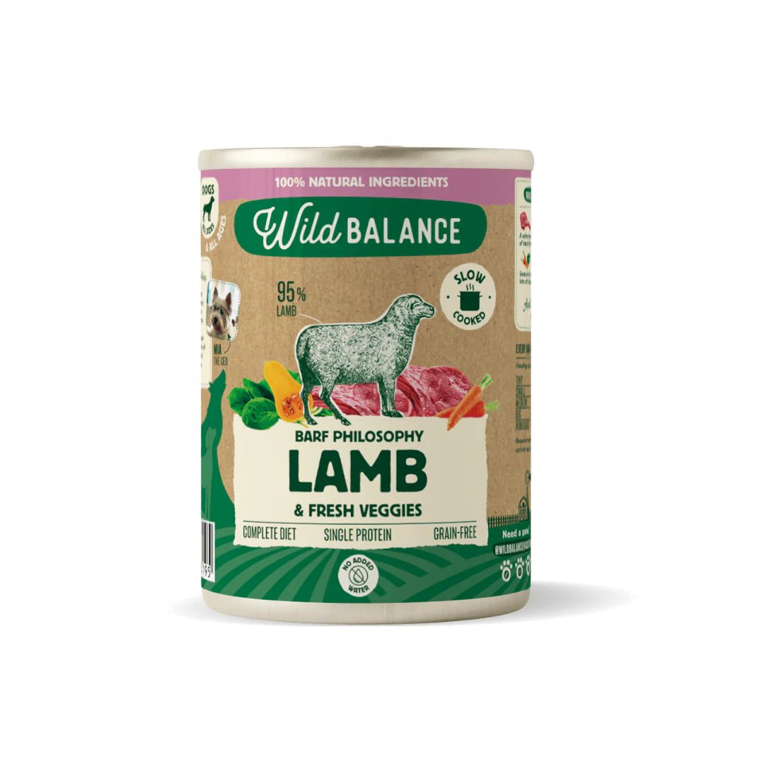 Вологий корм для собак ягня та свіжі овочі BARF Philosophy Wildbalance 400 г