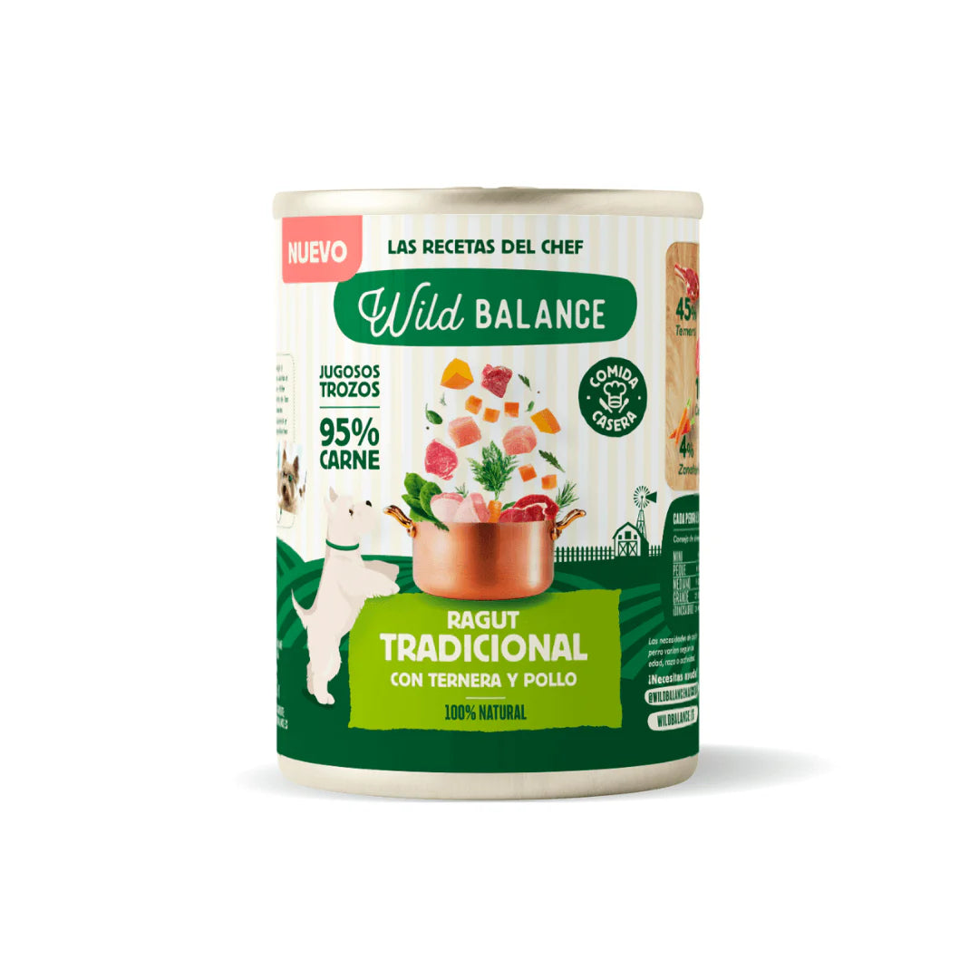 Вологий корм для собак традиційне рагу з яловичиною та куркою Wildbalance 400 г