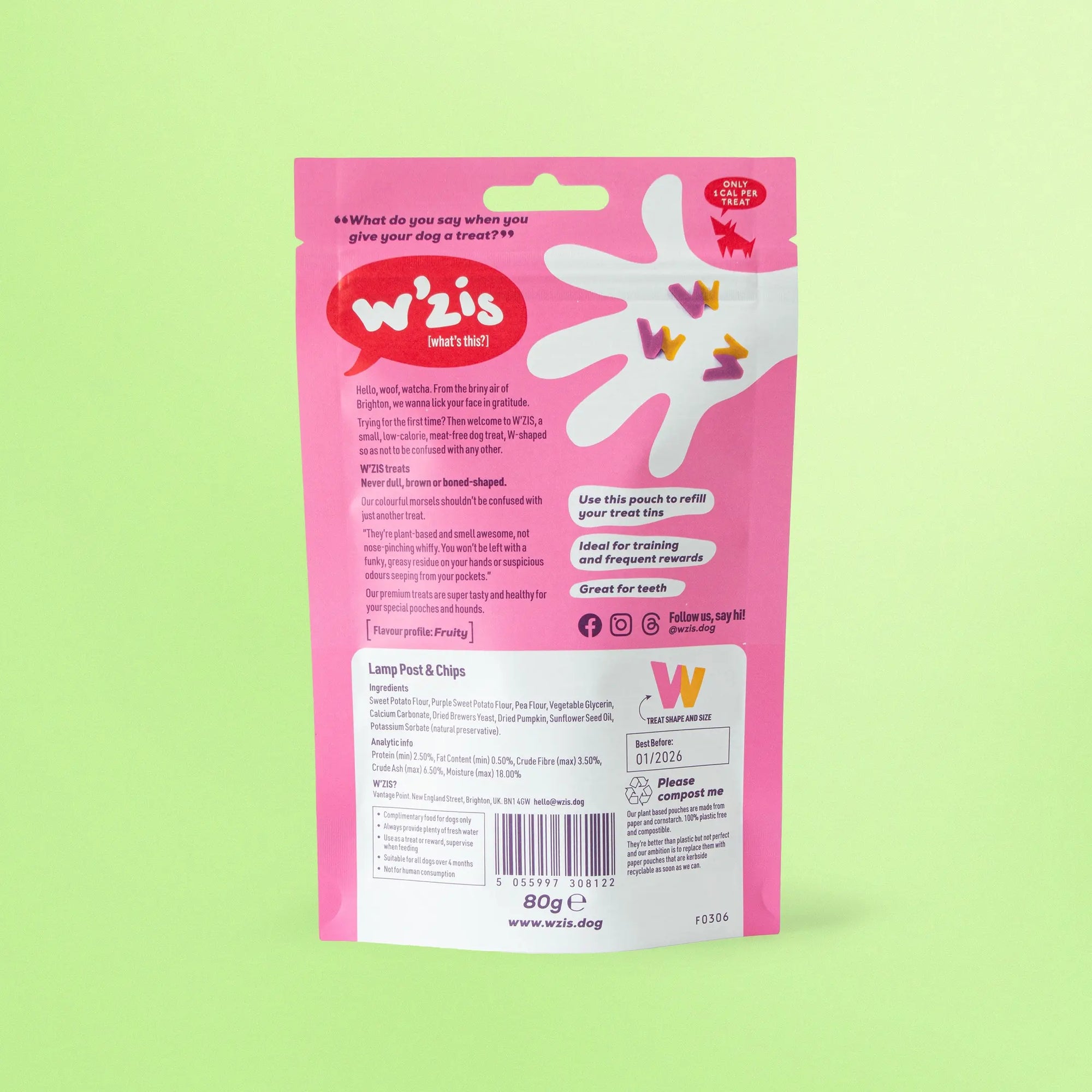 Веганські смаколики ліхтар та чіпси Lamp Post & Chips  Pouch W'ZIS 80 г