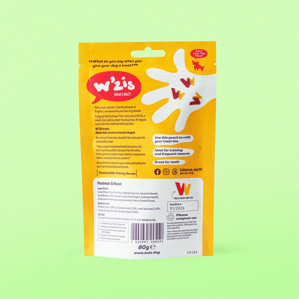 Веганські смаколики листоноша та веганський бекон Postman & Roast  Pouch W'ZIS 80 г