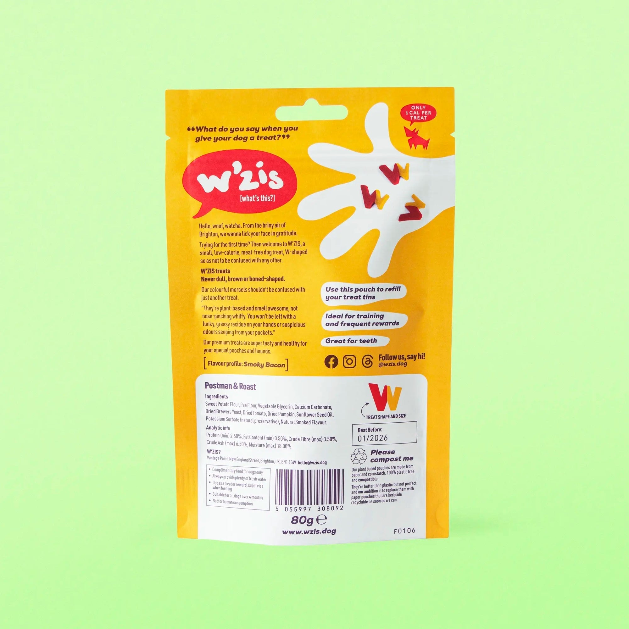 Веганські смаколики листоноша та веганський бекон Postman & Roast  Pouch W'ZIS 80 г