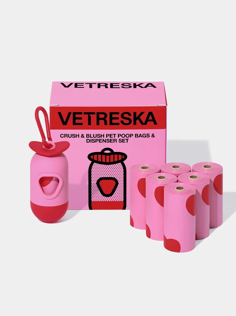 Набір диспенсер + біорозкладні пакети аромат кислої вишні Crush & Blush Vetreska