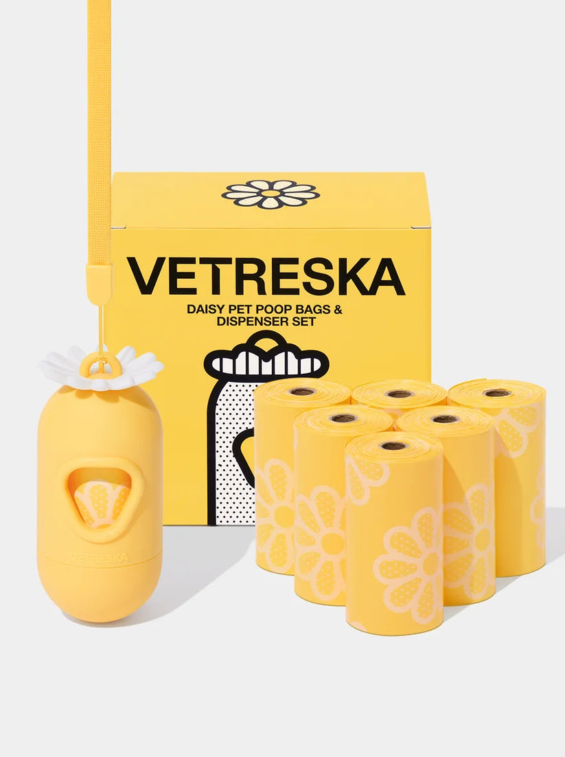 Набір диспенсер + біорозкладні пакети з ароматом ромашки Daisy Vetreska