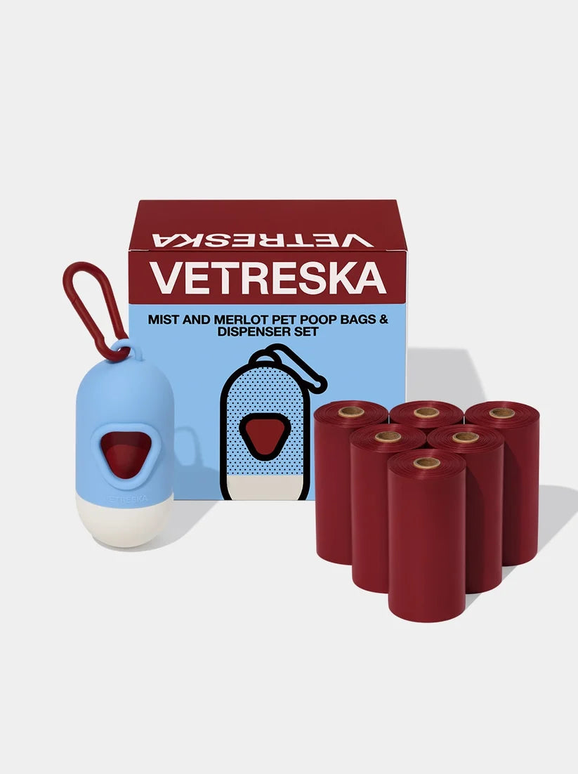 Набір диспенсер + біорозкладні пакети троянди та бурштини Mist & Merlot Vetreska