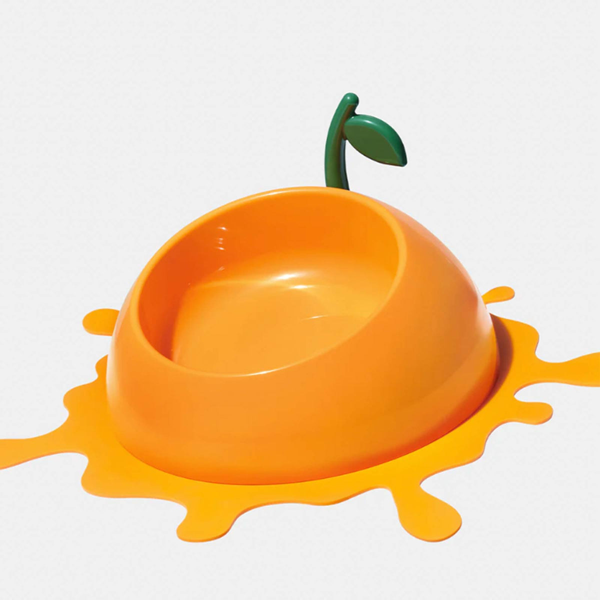Набір пластикова мисочка з ложкою і килимком Juicy Tangerine Vetreska 21,5*21,5*4 см
