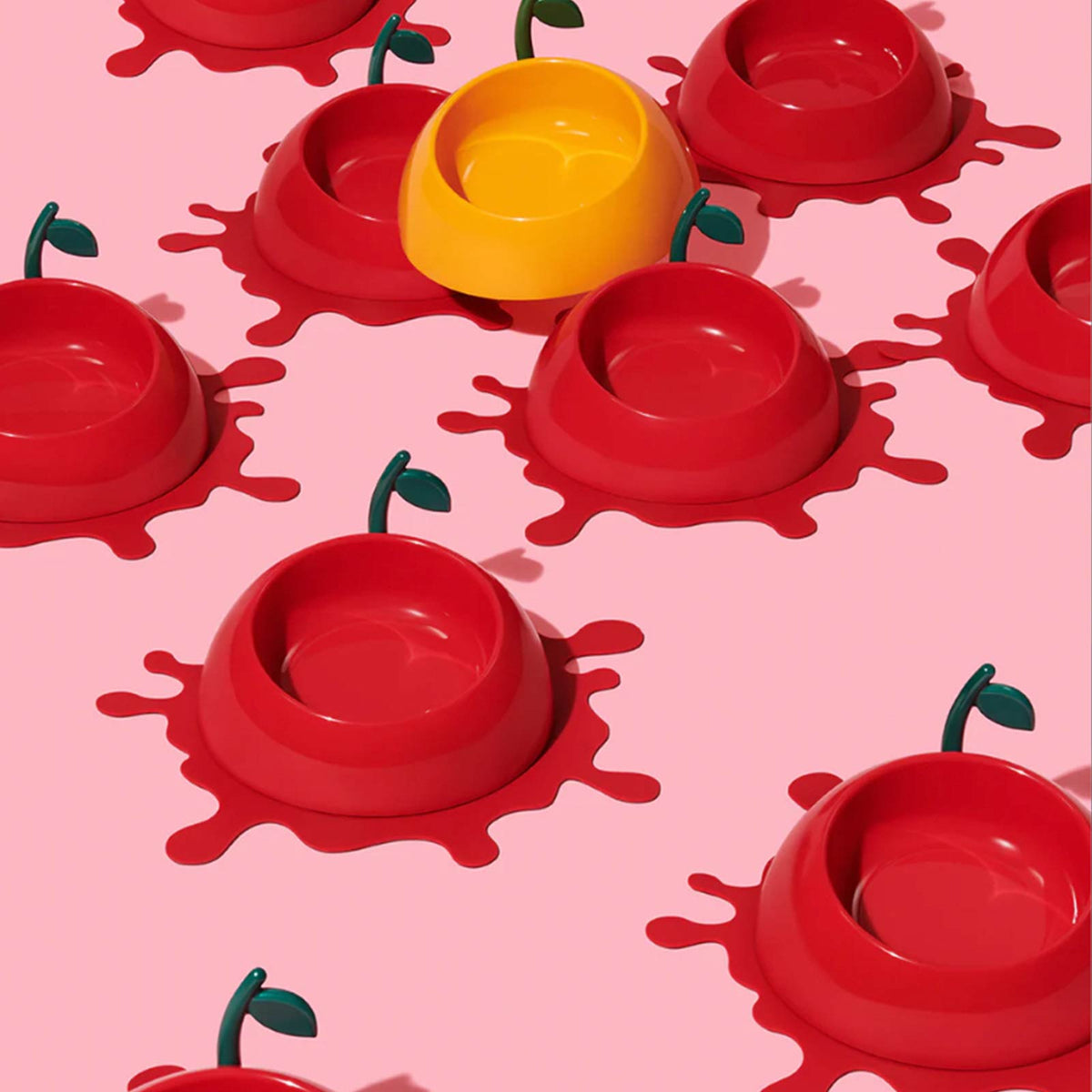 Набір пластикова мисочка з ложкою і килимком Juicy Cherry Vetreska 21,5*21,5*4 см