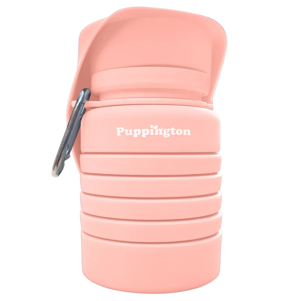 Портативна складна пляшка для води Collapsible Dog Water Bottle Blush Pink Puppington 550 мл