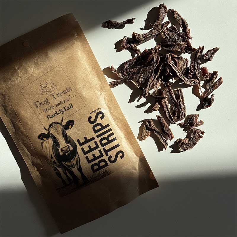 Натуральні ласощі для собак яловичина Dog Treats 100 % Beef 50 г