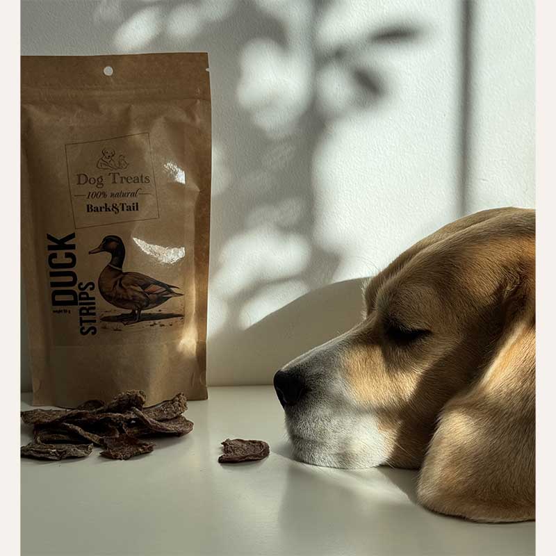 Натуральні ласощі для собак качка Dog Treats 100 % Duck Bark&Tail 50 г