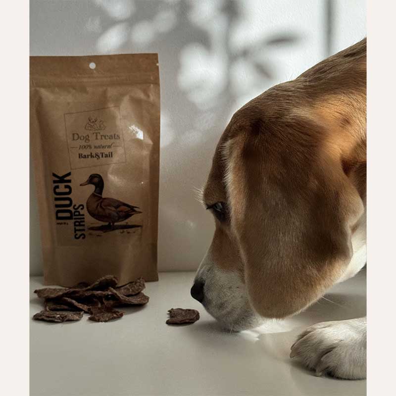 Натуральні ласощі для собак качка Dog Treats 100 % Duck Bark&Tail 50 г