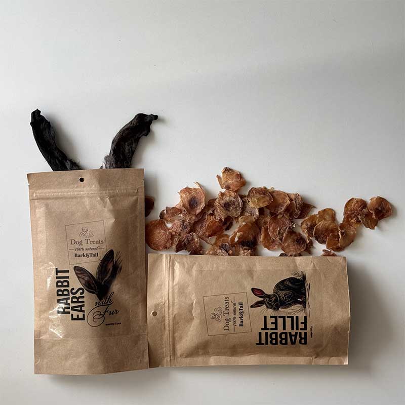 Натуральні ласощі для собак чіпси з філе кролика 100 % Rabbit Fillet Bark&Tail 50 г