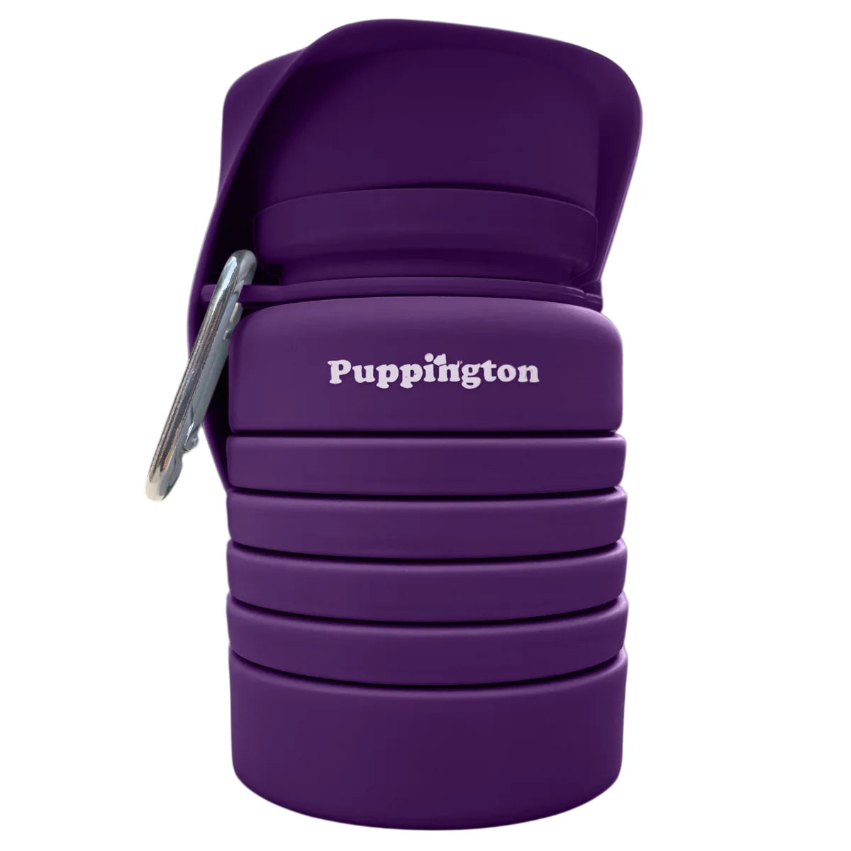 Портативна складна пляшка для води Collapsible Dog Water Bottle Plum Wine Puppington 550 мл