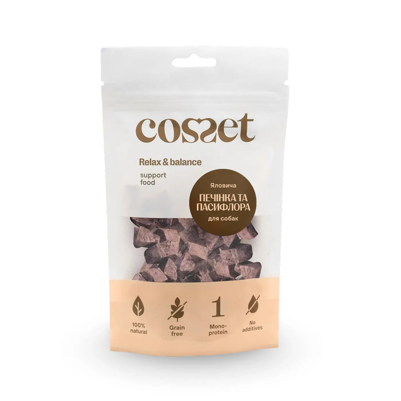 Фріз-драй ласощі для собак з печінкою та пасифлорою Cosset 40 г