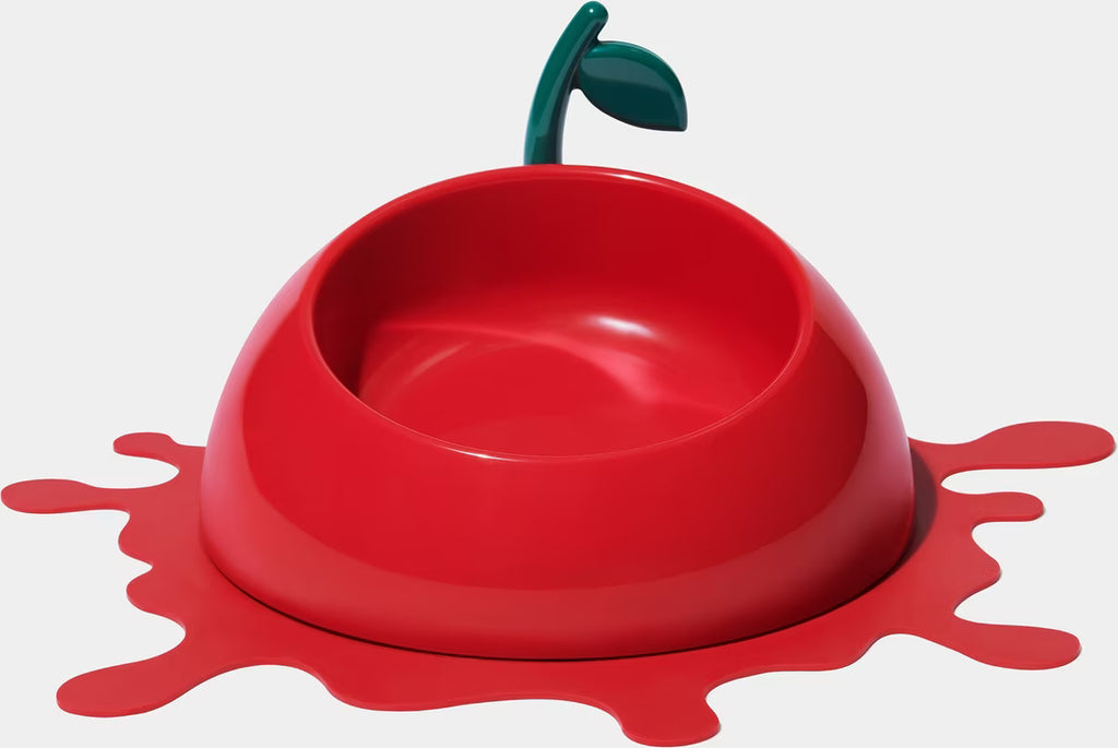 Набір пластикова мисочка з ложкою і килимком Juicy Cherry Vetreska 21,5*21,5*4 см