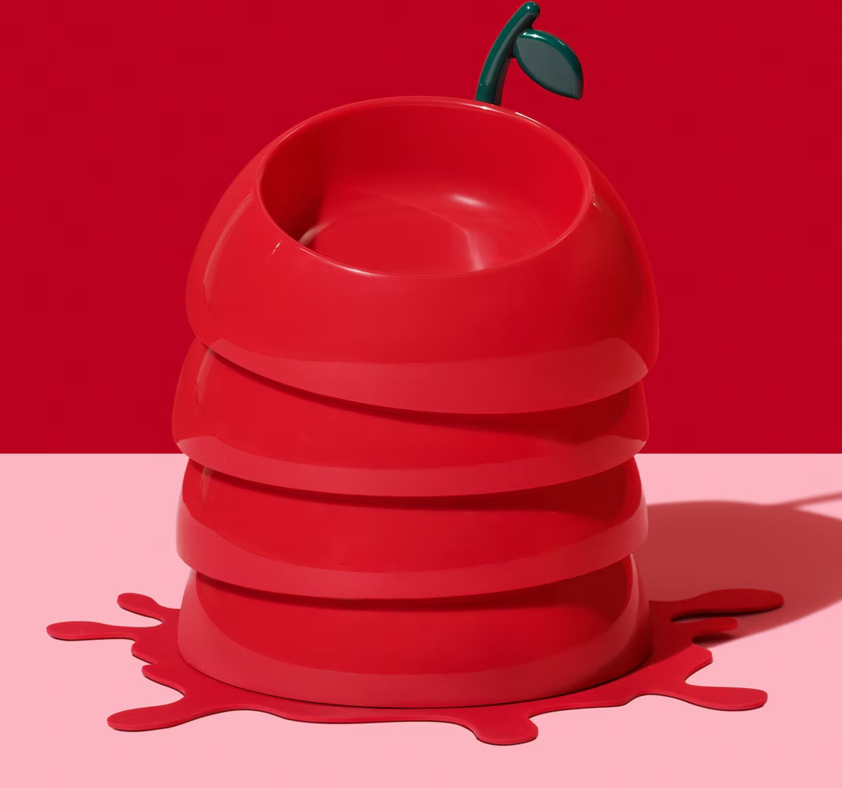 Набір пластикова мисочка з ложкою і килимком Juicy Cherry Vetreska 21,5*21,5*4 см