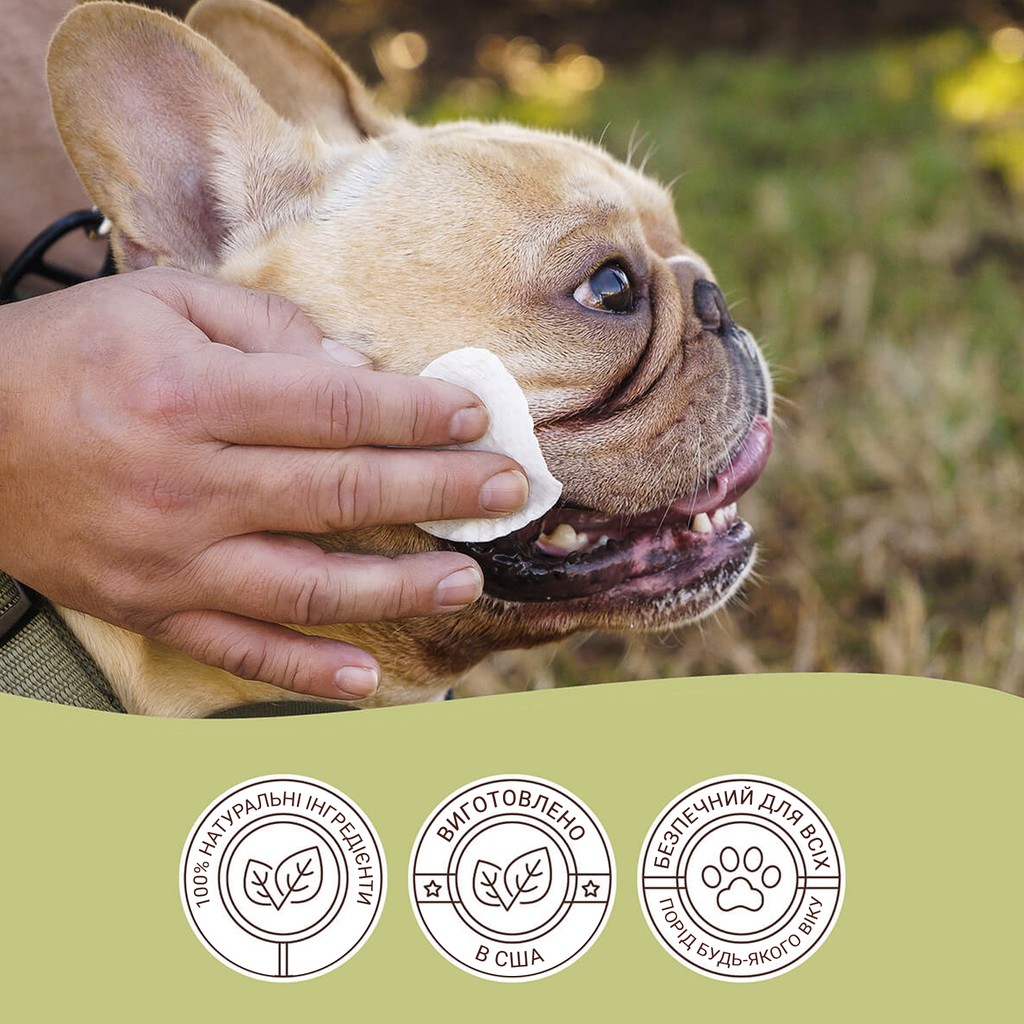 Серветки для складочок Wrinkle Wipes Natural Dog Company