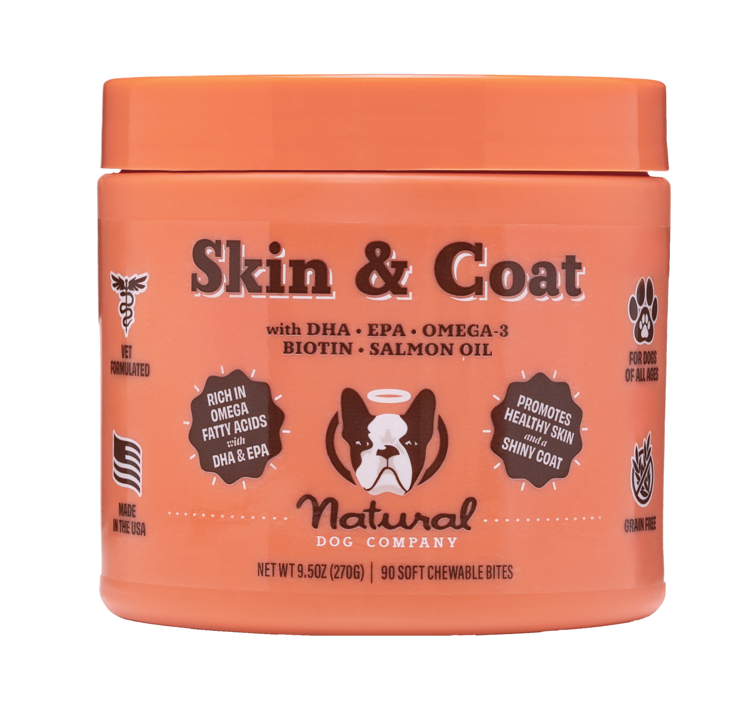 Вітамінний комплекс для шкіри і шерсті собак Skin&Coat Natural Dog Company 90шт