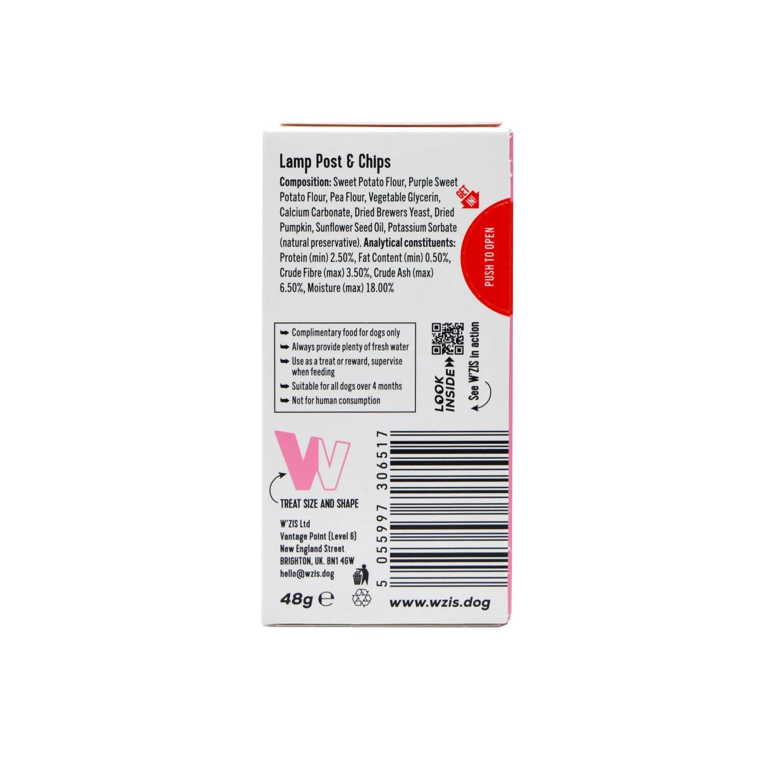 Веганські смаколики в коробочках ліхтар та чіпси Lamp Post & Chips W'ZIS 48 г