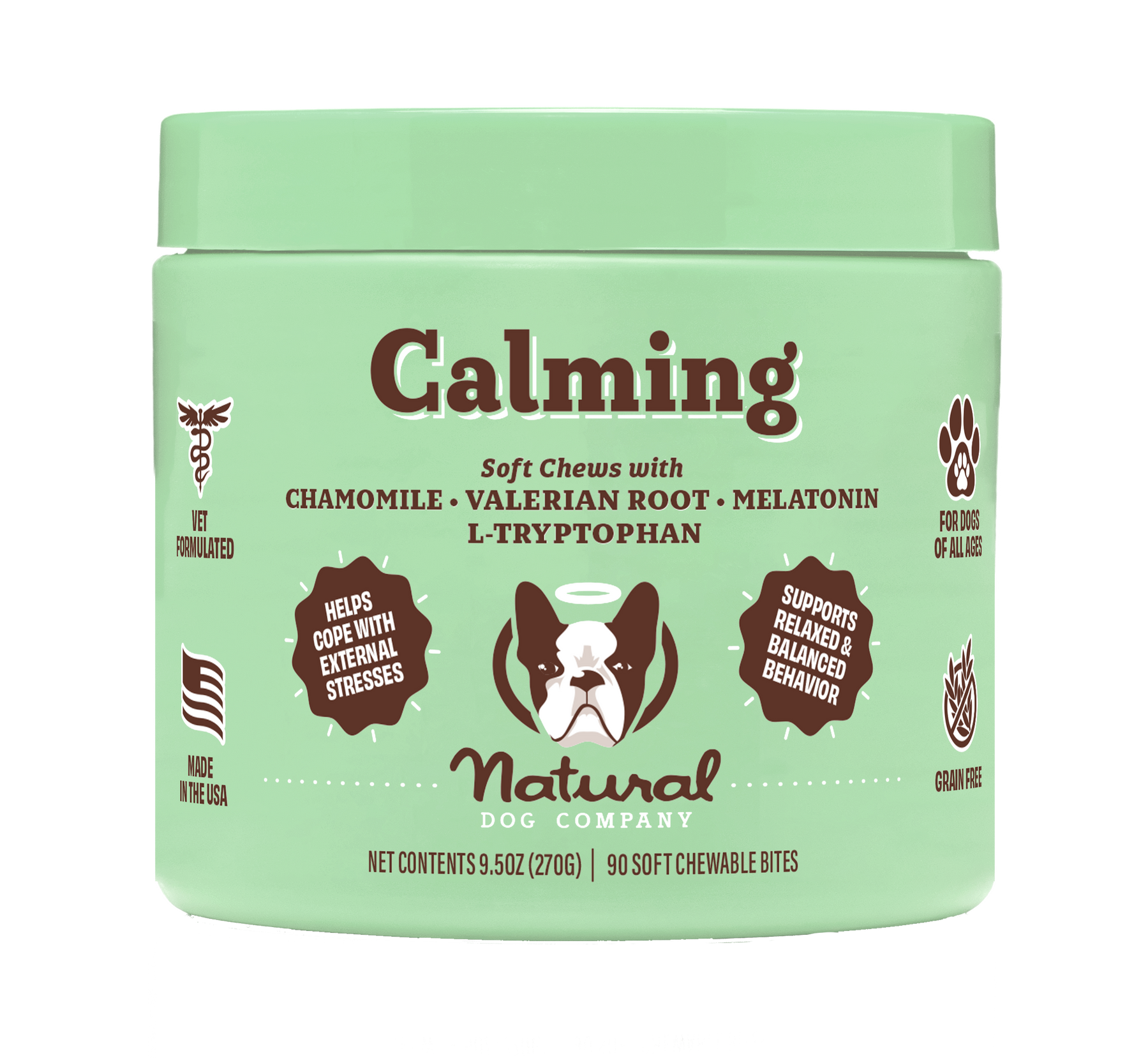Заспокійливі вітаміни для собак Natural Dog Company Calming Supplement 90шт